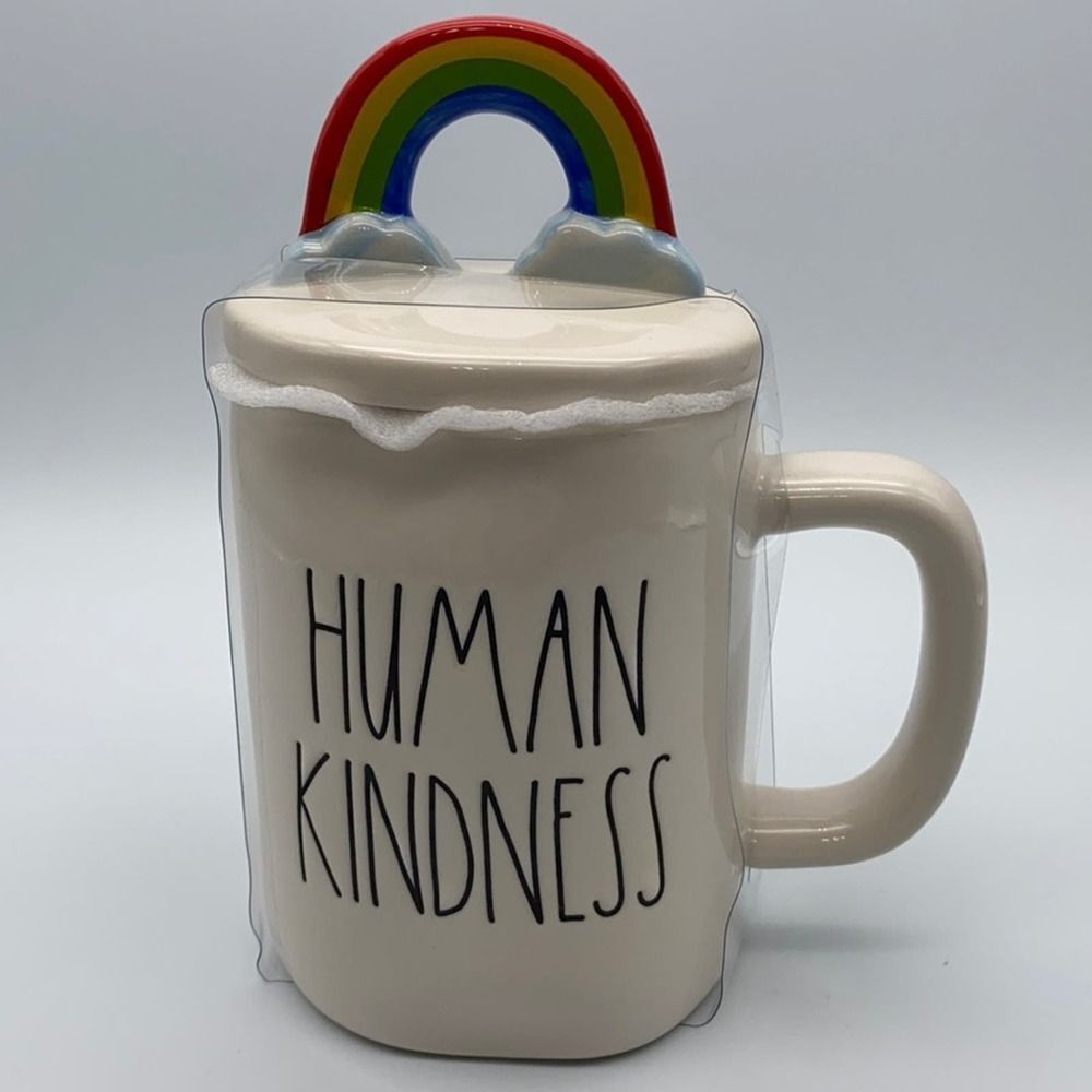 Rae Dunn “HUMAN KINDNESS” Mug With Topper
